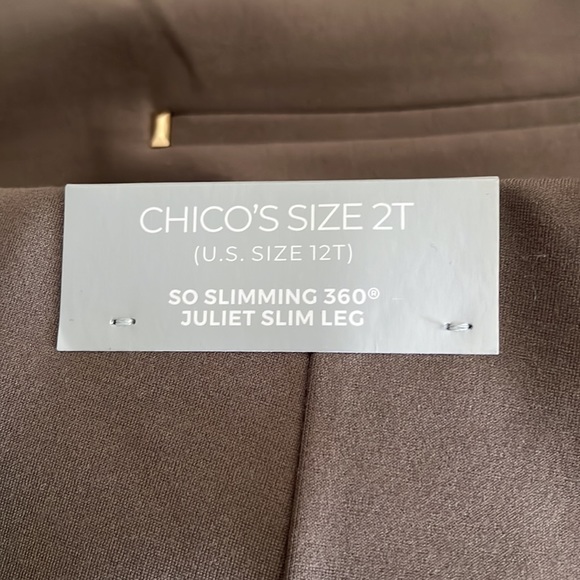 NWT Chico’s Elastic-Waist Slim-Legged Taupe Ankle Trousers Size 12T - Picture 4 of 5